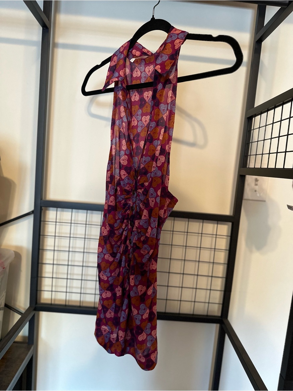 Free People Fuchsia and Purple Heart Top